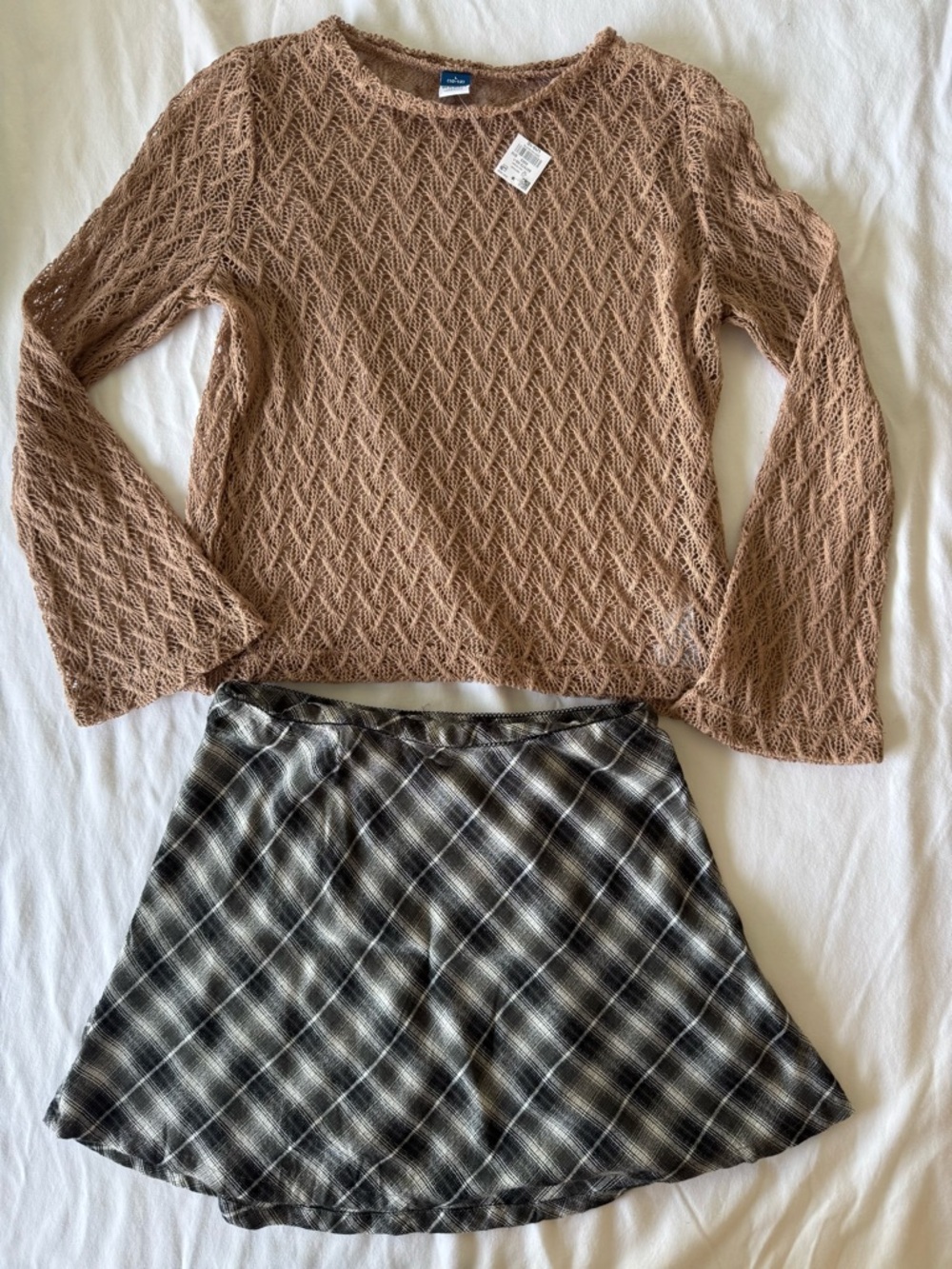 Old Navy Black and White Plaid Skirt Sz10/12